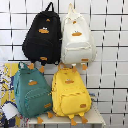 New Cartoon Duck Backpack | Designer Cute Travel Bag for College Students