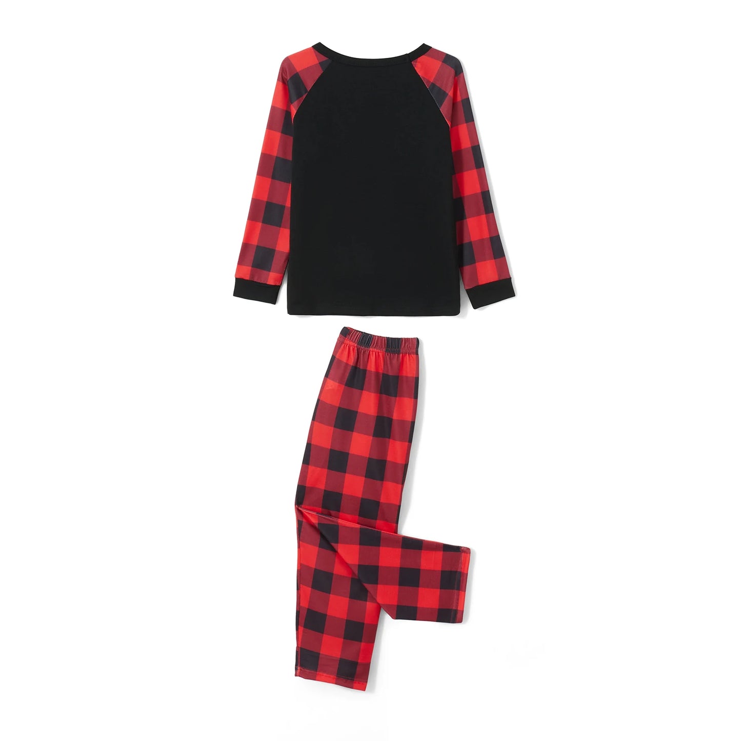 Christmas Family Pajamas Matching Set | Letter Print Tops & Plaid Pants