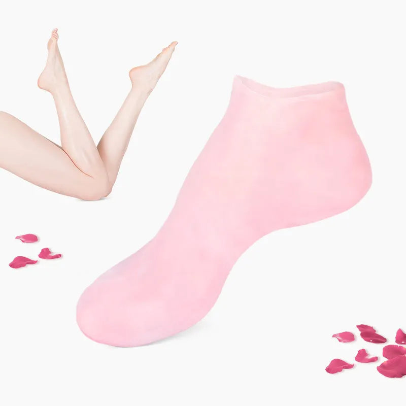 1 Pair Silicone Moisturizing Heel Socks – Exfoliating Gel for Callus & Cracked Skin Relief