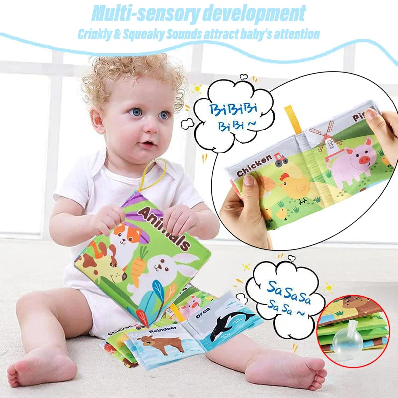 Soft Baby Fabric Book – Interactive Sensory Cloth for Early Learning