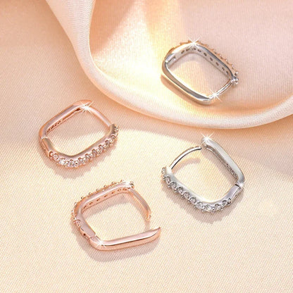 925 Sterling Silver Crystal Circle Hoop Earrings for Women