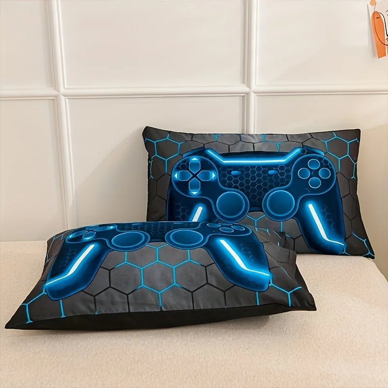 3D Game Console Duvet Cover Set – Lightweight Geometric Bedding for Boys & Girls