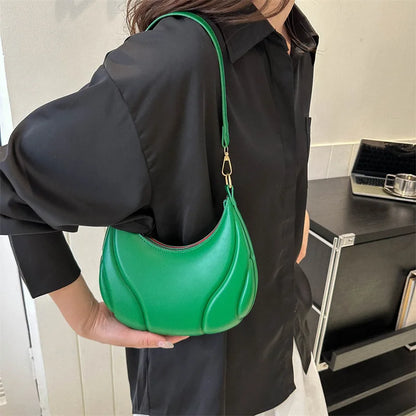 Women’s Simple Solid Color Handbag | High-Quality Soft Leather Shoulder & Crossbody Bag