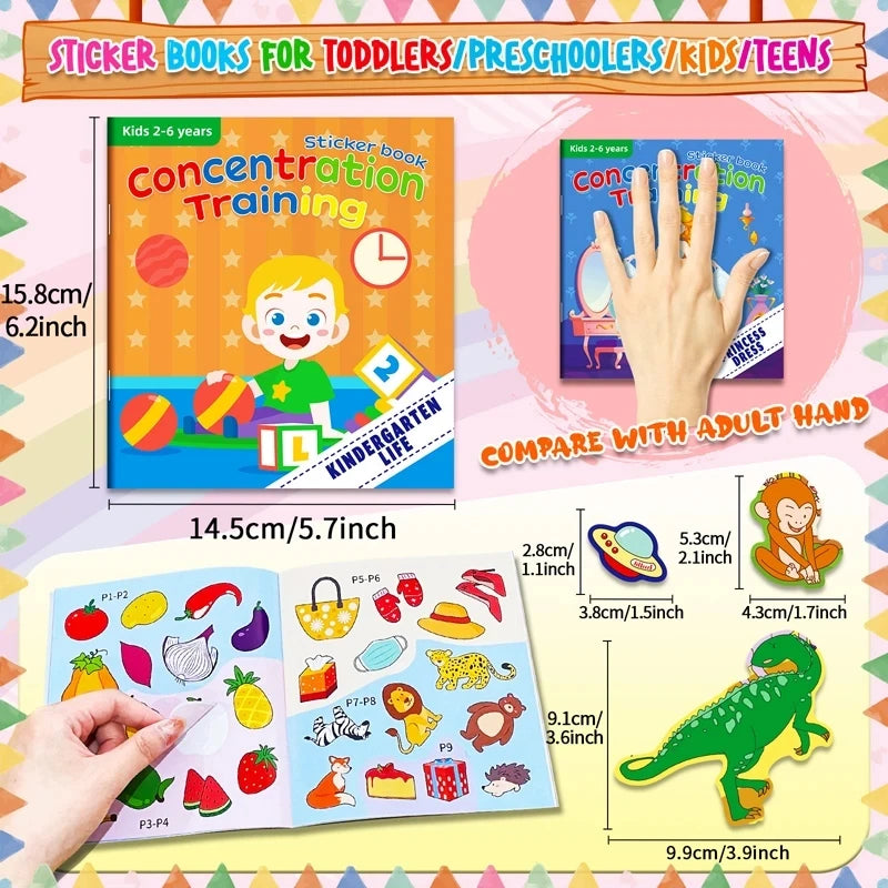 Montessori Cartoon Sticker Books – Engaging Developmental Toys