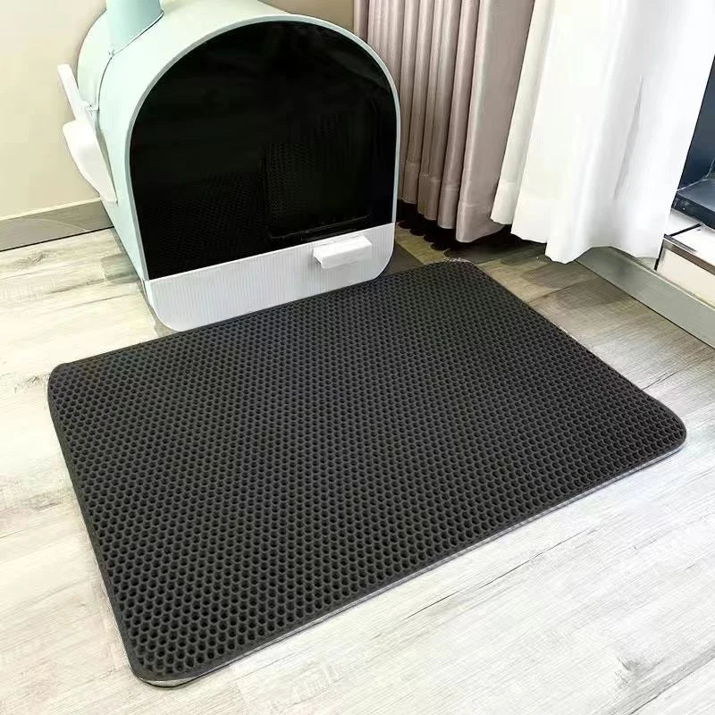 Cat Litter Mat with Double Layer | Waterproof Non-Slip Pet Litter Box Mat