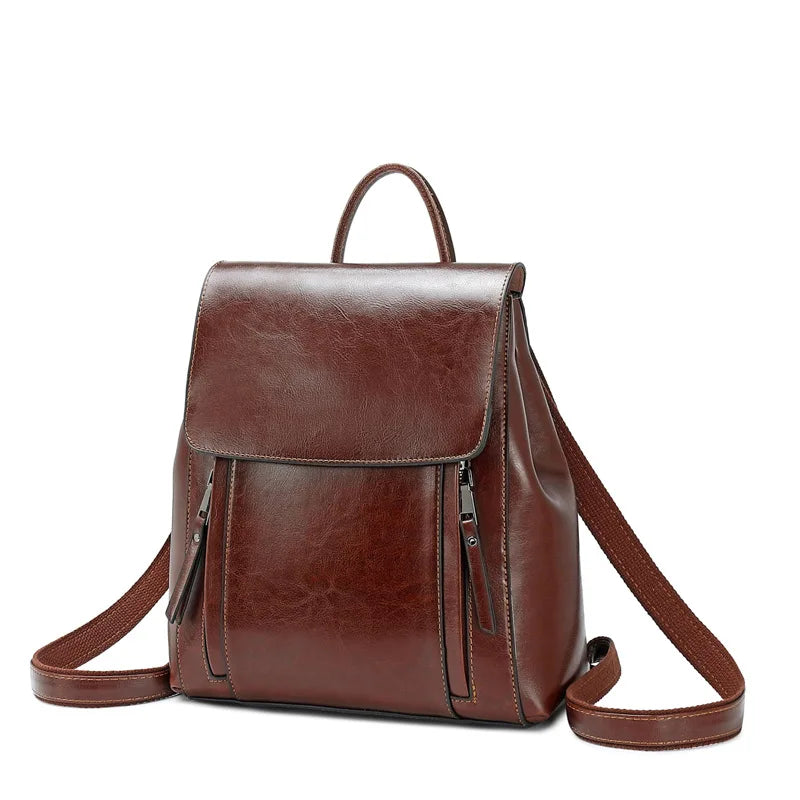 Women Genuine Leather Backpack Crossbody Shoulder Bag