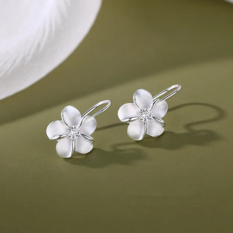 925 Sterling Silver Vintage Flower Earrings