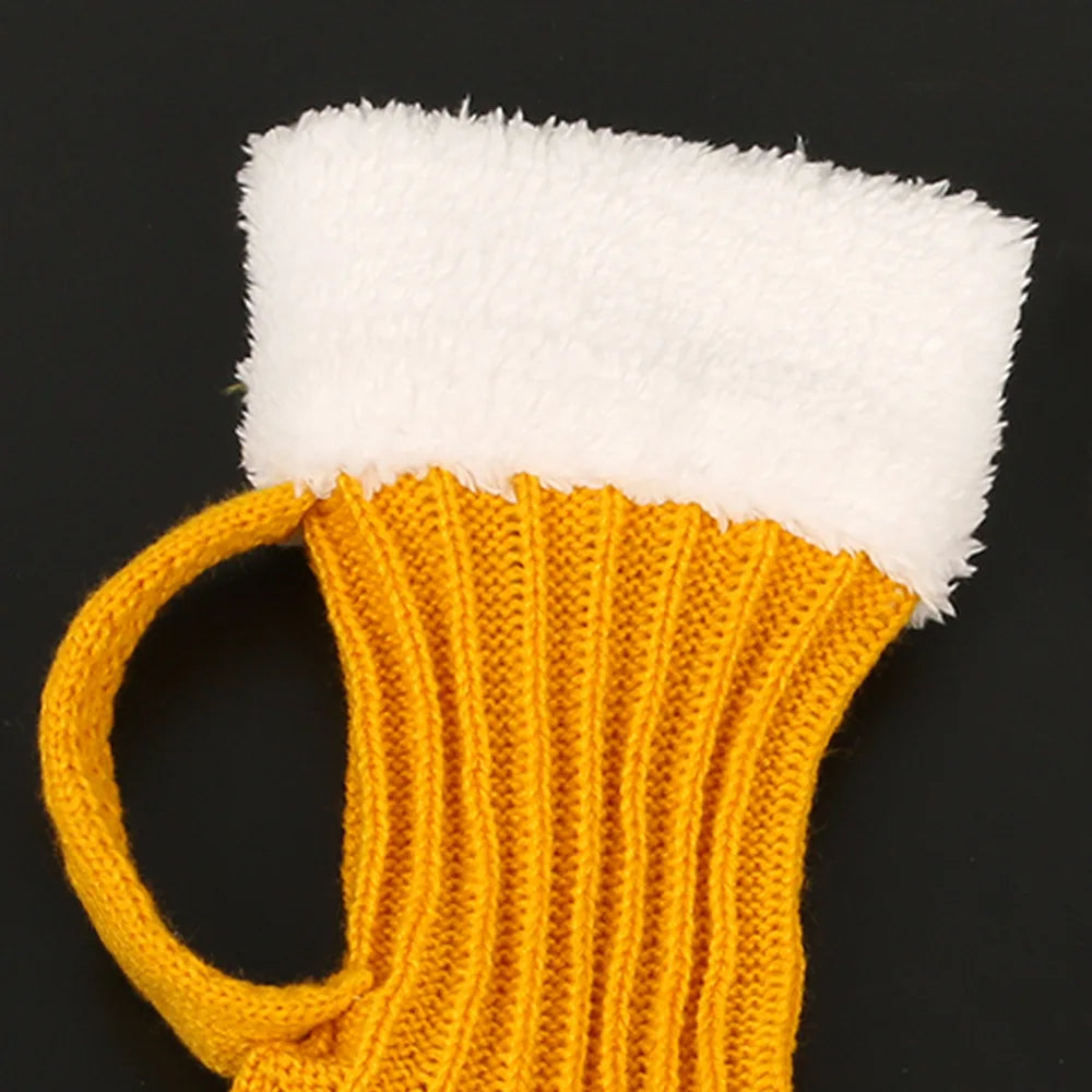 3D Beer Mug Knitted Socks - Thick, Warm & Cozy Winter Crew Socks