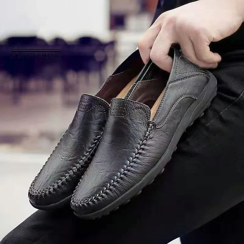 Men’s Leather Loafers – Slip-On Business Casual Moccasins