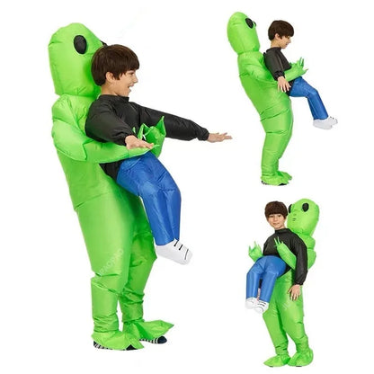 Kids & Adult Green ET Alien Inflatable Costume - Halloween Party Cosplay