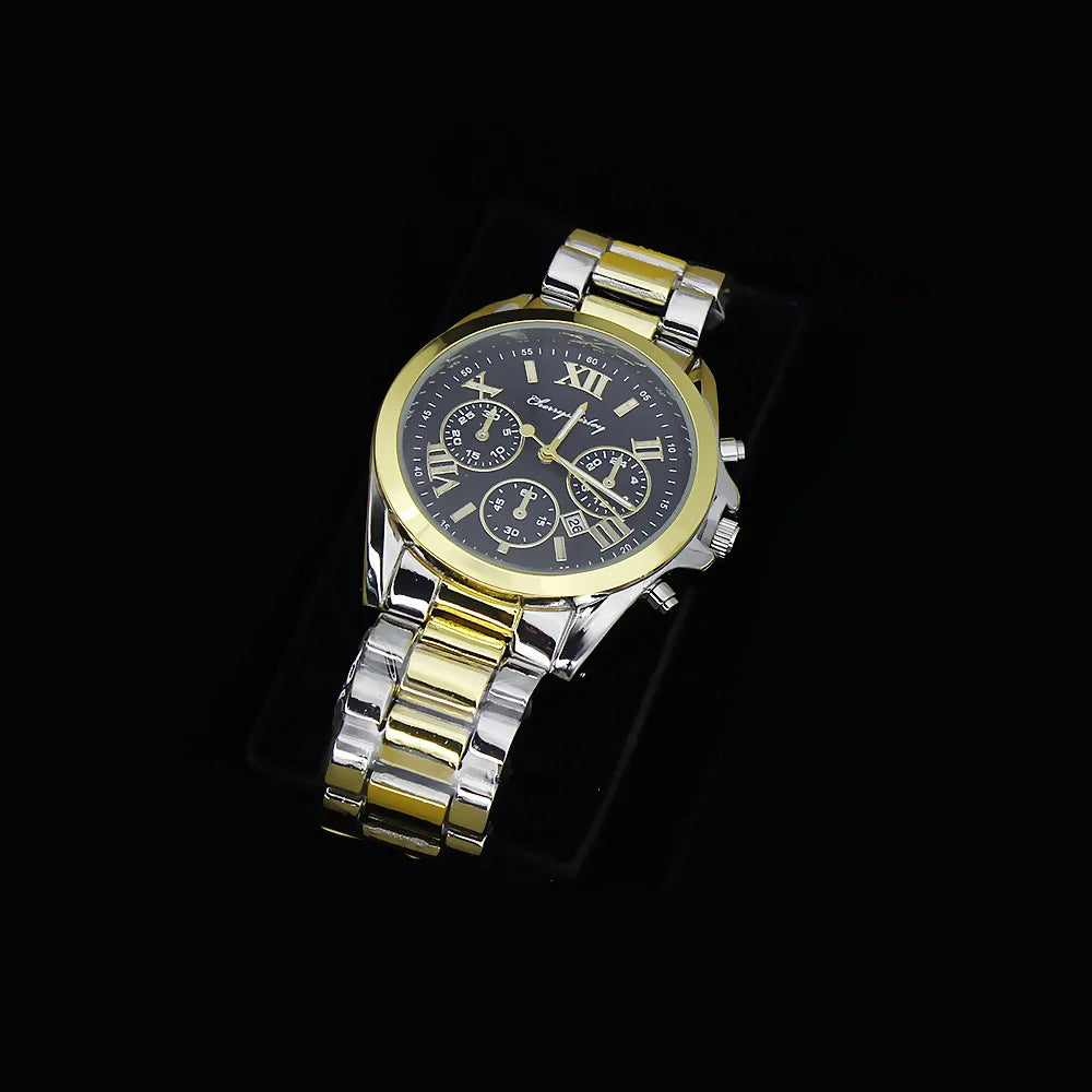 Luxury Couple Watch Set: Elegant Steel Wristwatches