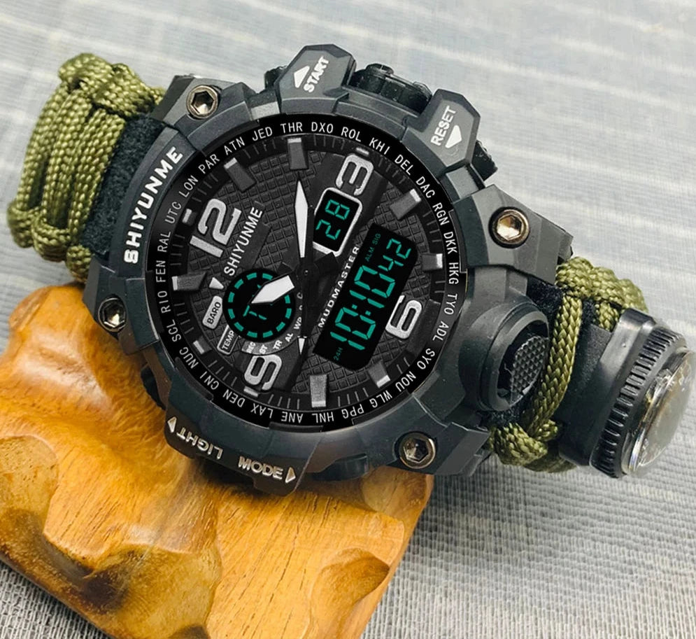 Outdoor Survival Watch – Waterproof Military Tactical Paracord Watch