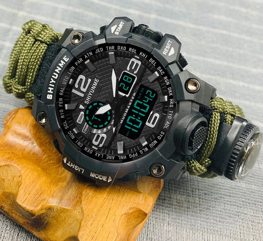 Outdoor Survival Watch – Waterproof Military Tactical Paracord Watch