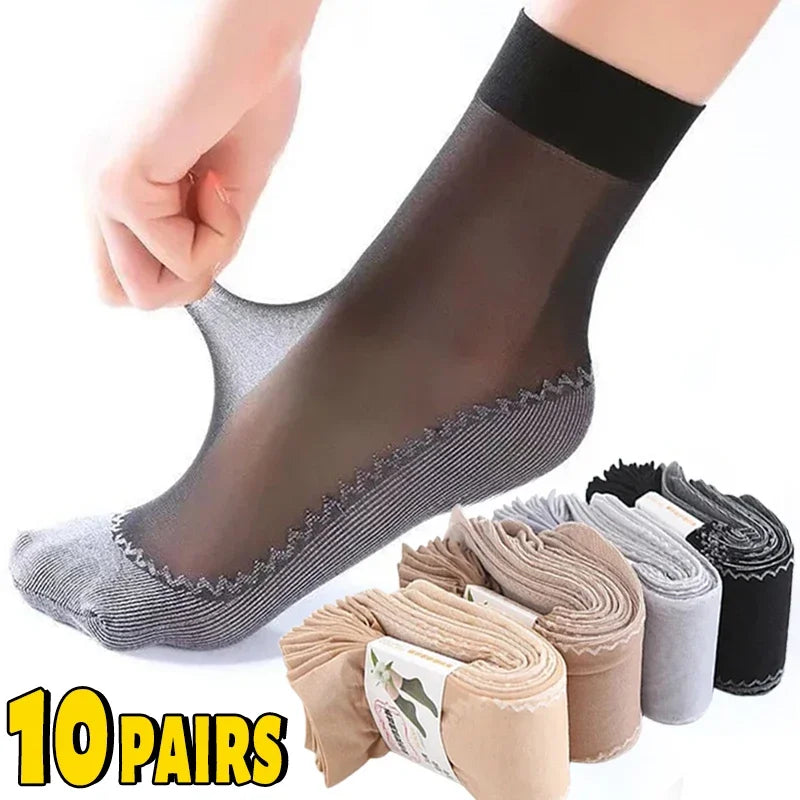 Non-Slip Mesh Silk Velvet Lace Ankle Socks