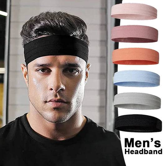 Men's Sport Elastic Headbands - Non-Slip Sweatbands for Active Lifestyle