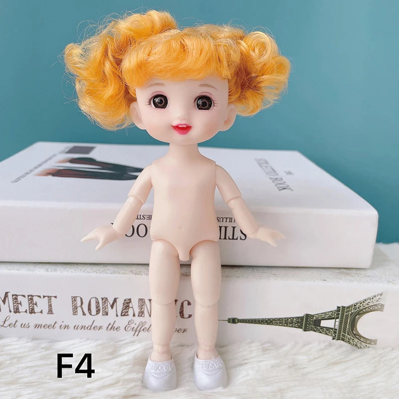 Mini Doll with 13 Joints, 3D Eyes, Head & Shoes