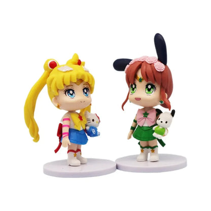 6 pcs Sailor Moon & Sanrio Figures Set