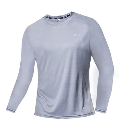 Men's Summer Ice Silk Long Sleeve T-Shirt: Quick Dry & Sun Protection