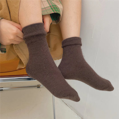 Solid Rabbit Hair Woman Socks Series 1