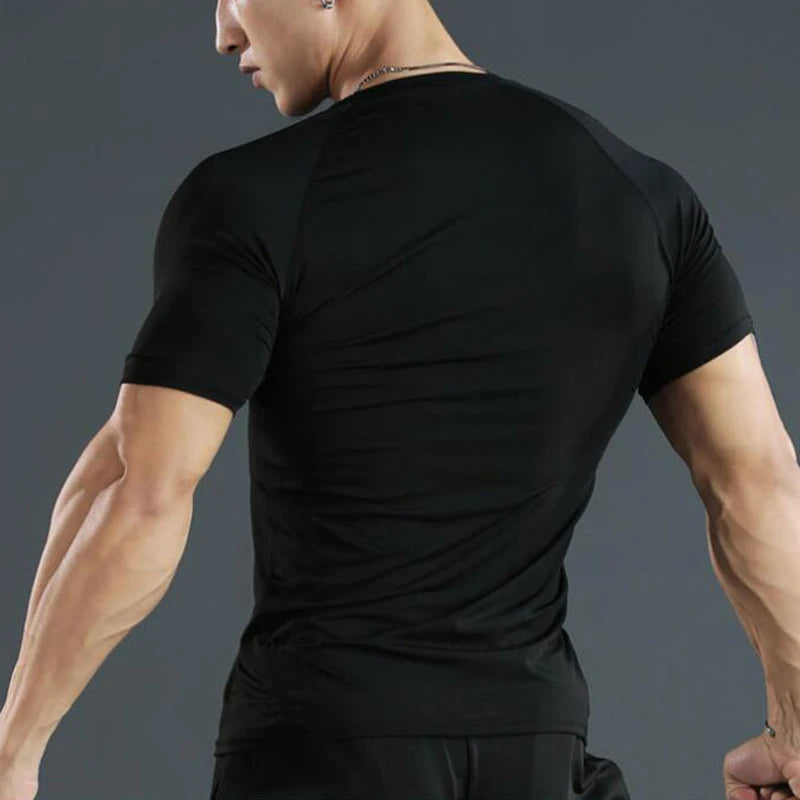 Men's Compression Short Sleeve Running T-Shirt for Gym & Sports