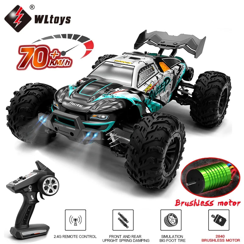 1:16 4WD 70KM/H RC Car with LED Remote Control Monster Truck