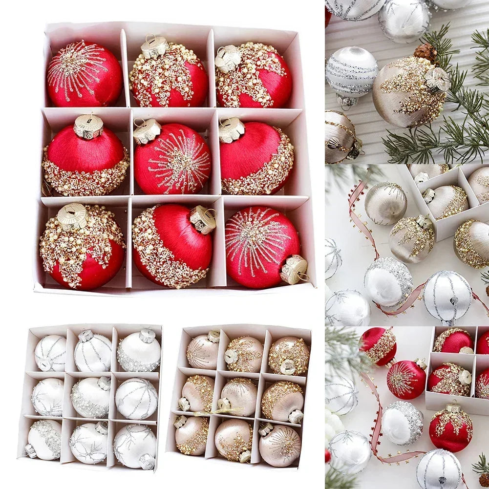 Glass Christmas Ball Ornaments - Champagne Spheres