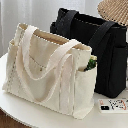 Large Capacity Canvas Tote Bag for Work & College