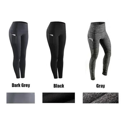 High Waist Leggings with Pockets: Quick-Dry Fitness Pants for Women