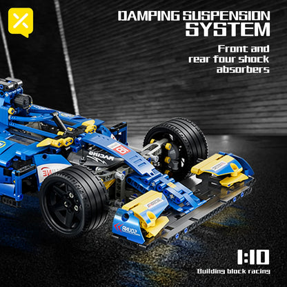 F1 Blue Race Car 1161PCS MOC Remote Control Building Set