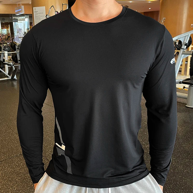 High-Quality Men's Fitness Compression Long Sleeve Running Shirt