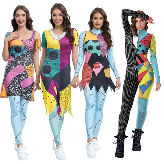 Colorful Sally Suit Cosplay Costume | Spandex Bodysuit