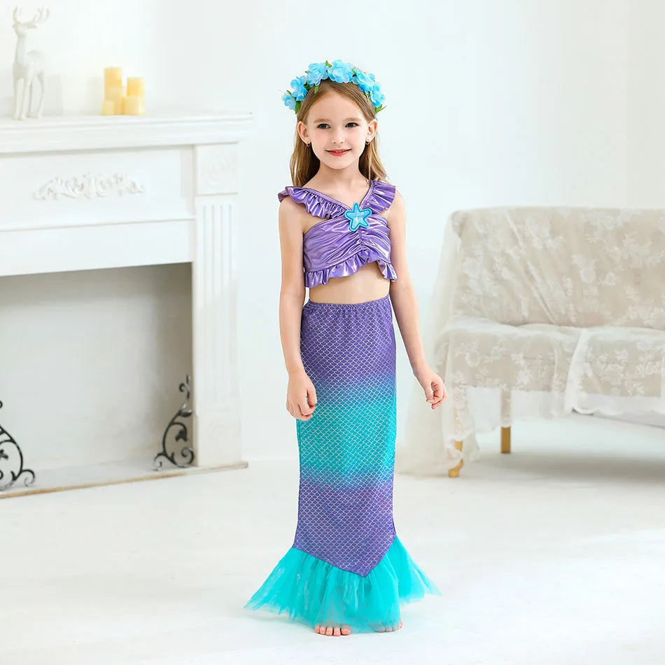 Children's Summer Ariel Mermaid Gown - Sequin Princess Dress