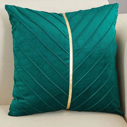 Luxury Nordic Velvet Throw Pillow Covers – Gold Leather Decorative Square