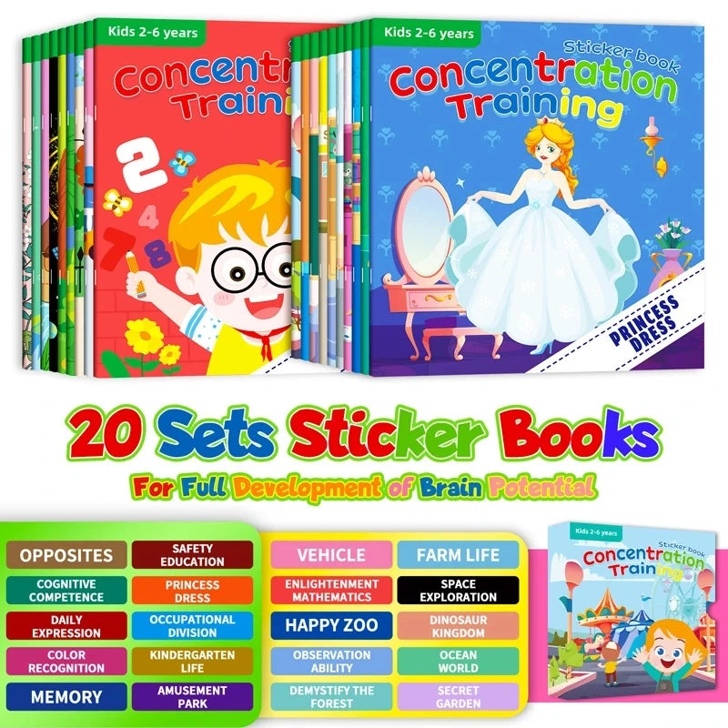 Montessori Cartoon Sticker Books – Engaging Developmental Toys