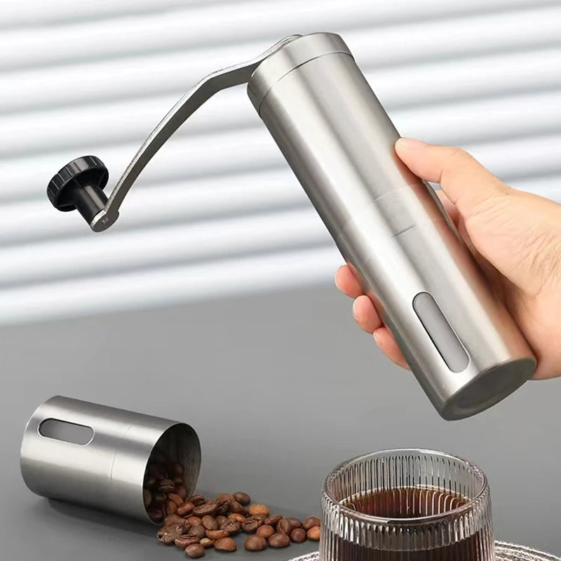 Stainless Steel Portable Manual Coffee Grinder – Hand Coffee Mill with Ceramic Burrs