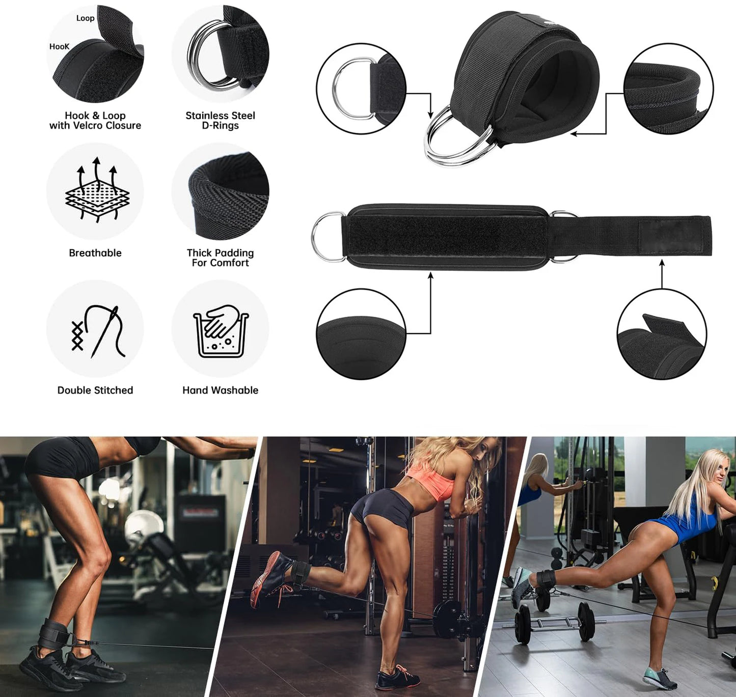 Ankle Resistance Bands for Leg & Butt Training | Adjustable Cuffs for Effective Workouts