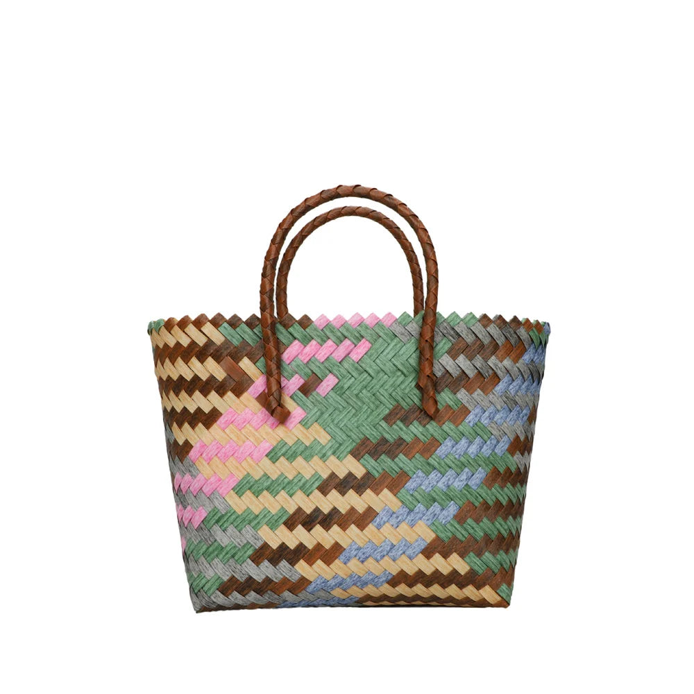 Retro Imitation Rattan Woven Handbag - Women's Boho Beach Shoulder Bag 2024