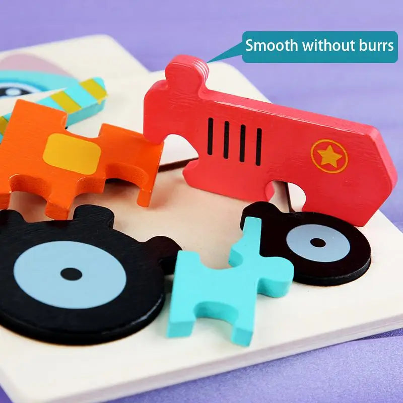 Wooden Puzzles for Toddlers – Animal Jigsaw Toys for Ages 1-3