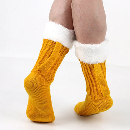 3D Beer Mug Knitted Socks - Thick, Warm & Cozy Winter Crew Socks