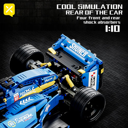 F1 Blue Race Car 1161PCS MOC Remote Control Building Set