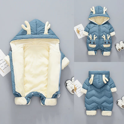 Baby Winter Snowsuit - Plus Velvet Thick Jumpsuit for Infants and Toddlers