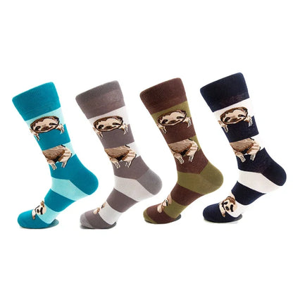 8-Pair Animal Street Style Men's Socks – Fun & Comfortable