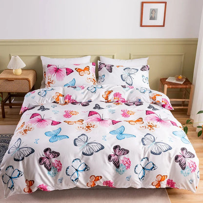 Nordic Butterfly Bedding Sets | Luxury 2/3 Pcs Duvet Cover Set for King, Queen & Twin