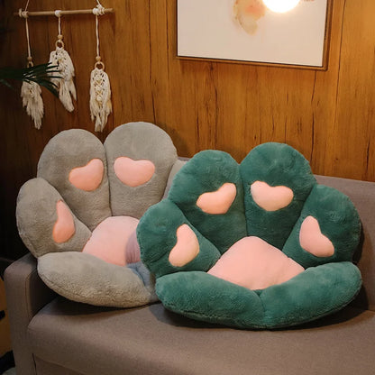 Plush Bear Paw Mat –Foot Pillow & Heart Plush Cushion