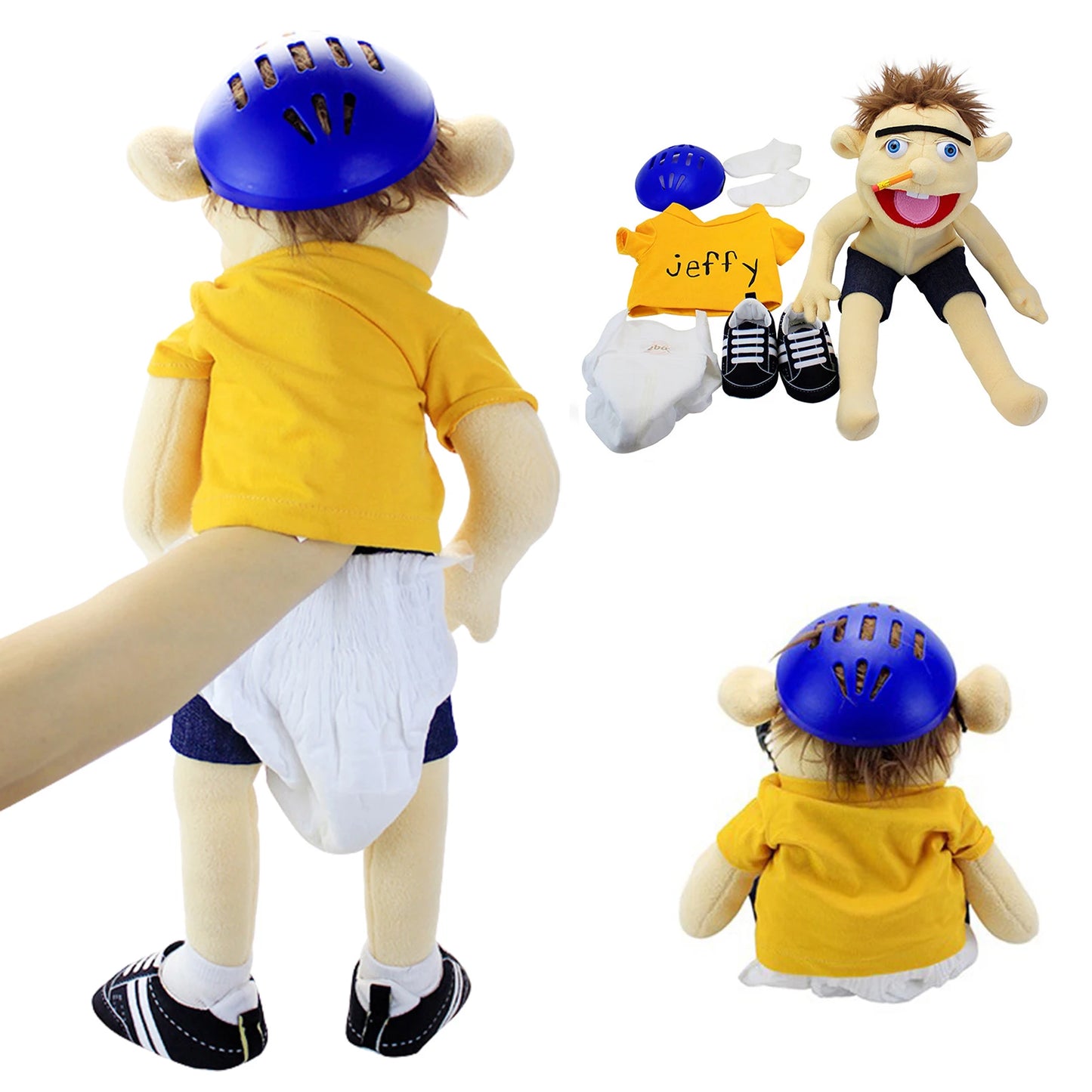 Large Jeffy Boy Hand Puppet