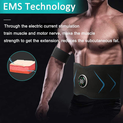 EMS Muscle Stimulator Abdominal Slimming Belt – Smart ABS Trainer for Arms, Legs, Waist & Weight Loss