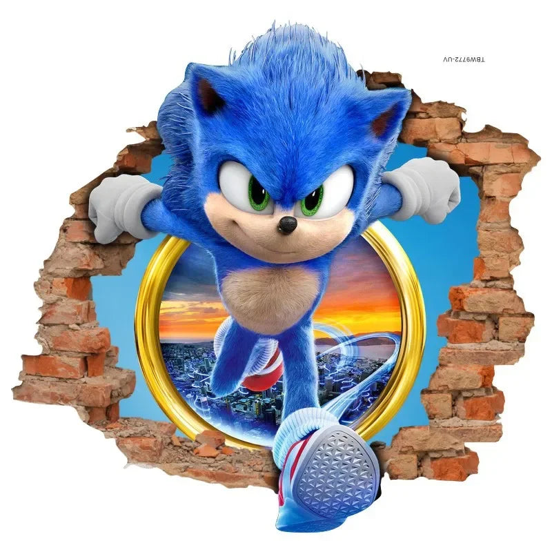 Sonic Cartoon 3D PVC Sticker & Game Poster