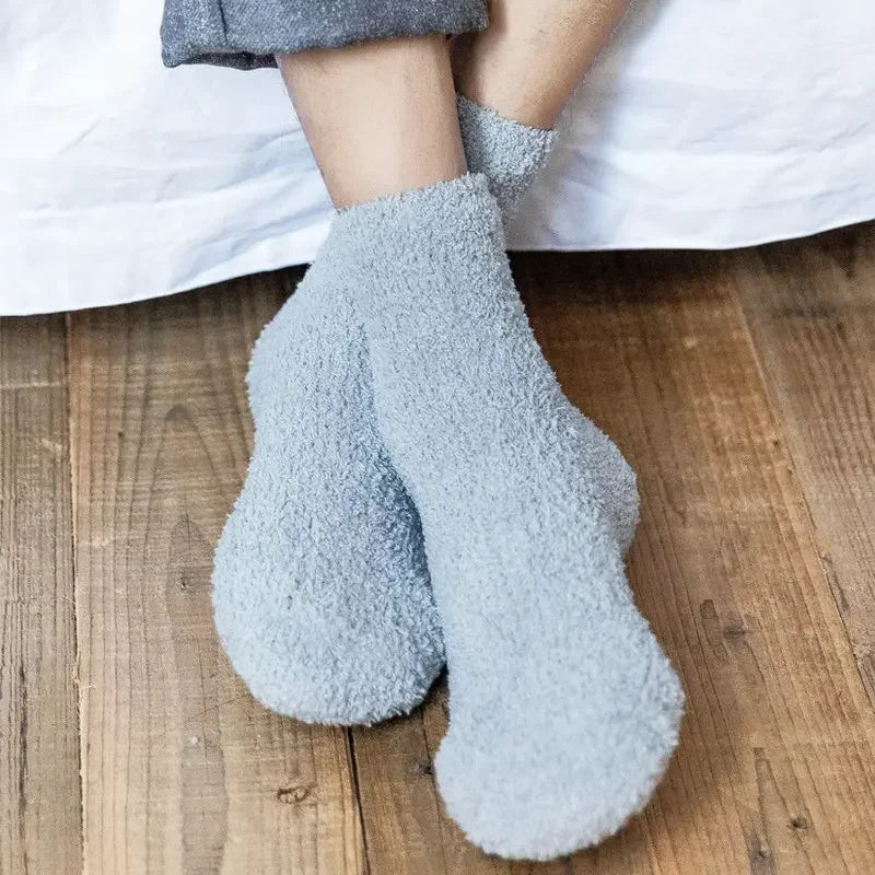 3 Pairs Winter Warm Coral Fleece Socks – Cozy & Thick