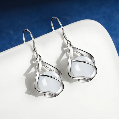 Luxury 925 Sterling Silver Drop Earrings