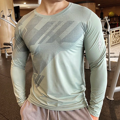 High-Quality Men's Fitness Compression Long Sleeve Running Shirt